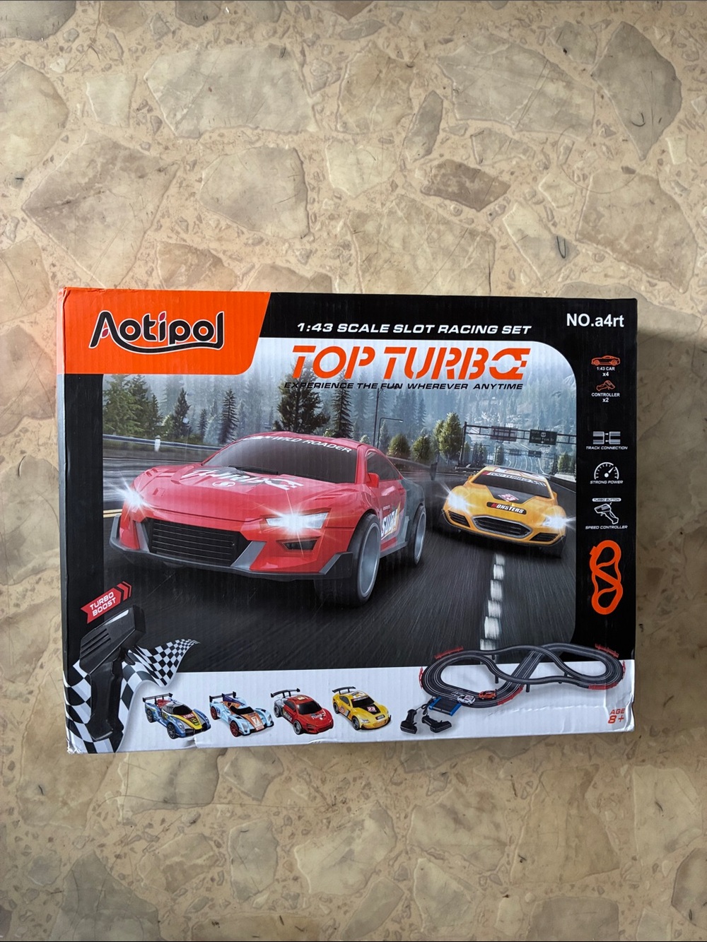 Top Turbo 1:43 Scale Slot Racing Set - Red